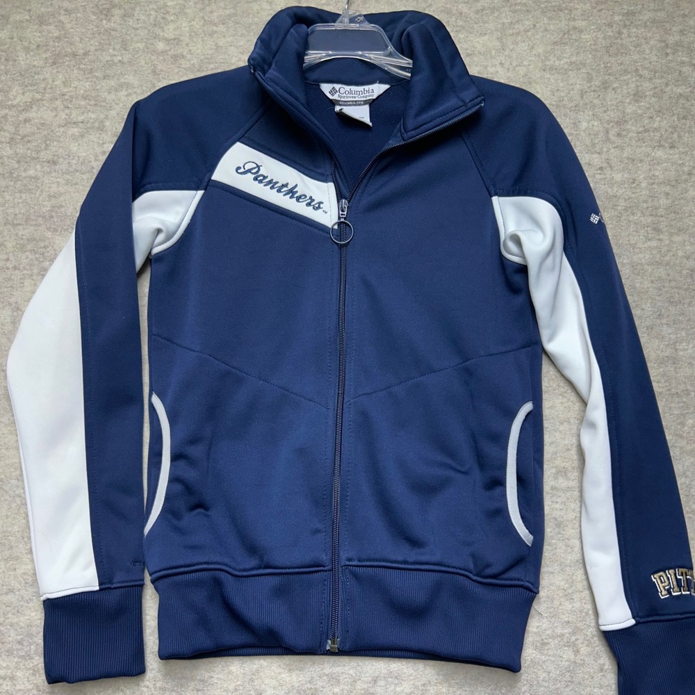 Columbia Panthers Full Zip Track Jacket Womens Sm Pitt‎ Embroidered Navy